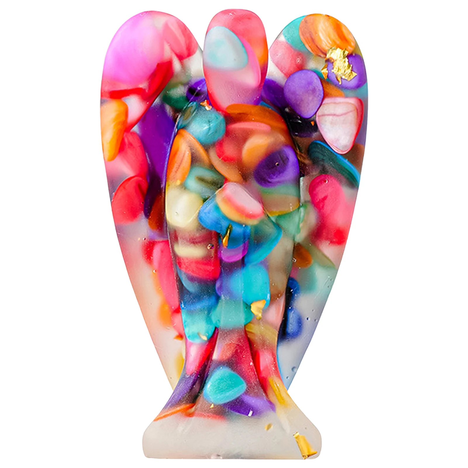 Healing Crystal Angel Statue Positive Energy Colorful Angel Home Decor Unique Creative Gift For Shelf Display Cabinet Decoration