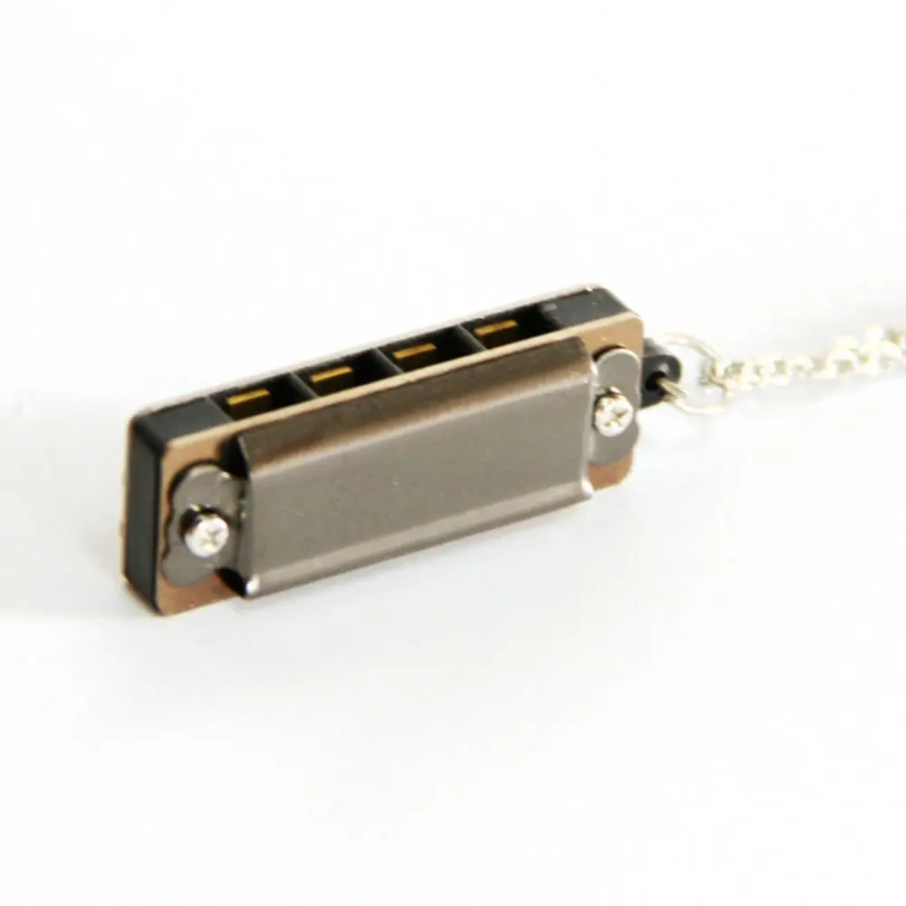 Mini Harmonica Pendant Necklace Creative Four-hole Musical Instruments Men and Women Couple Necklace Sweater Chain chromatic harmonica diatonic harmonica kids harmonica