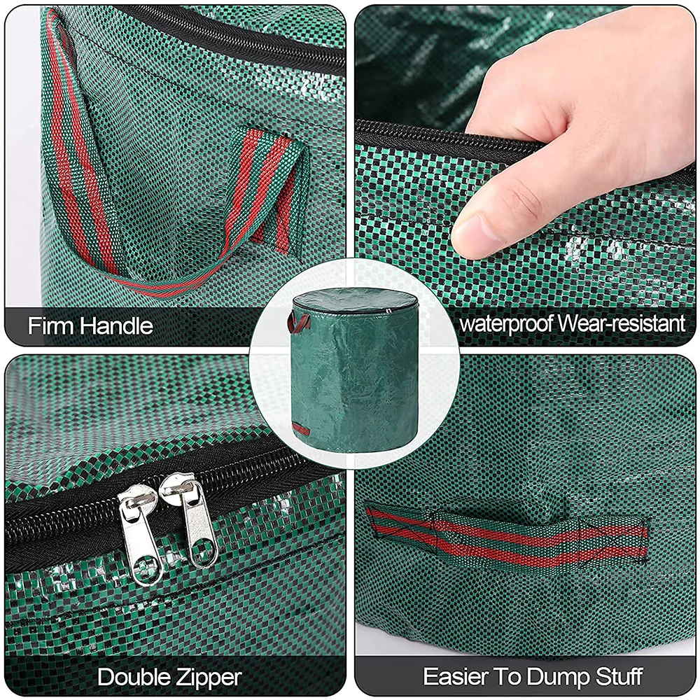 Garden Waste Bag Leaf Debris Collection Container Multifunctional Reusable Waterproof PP Bags garden waste bag