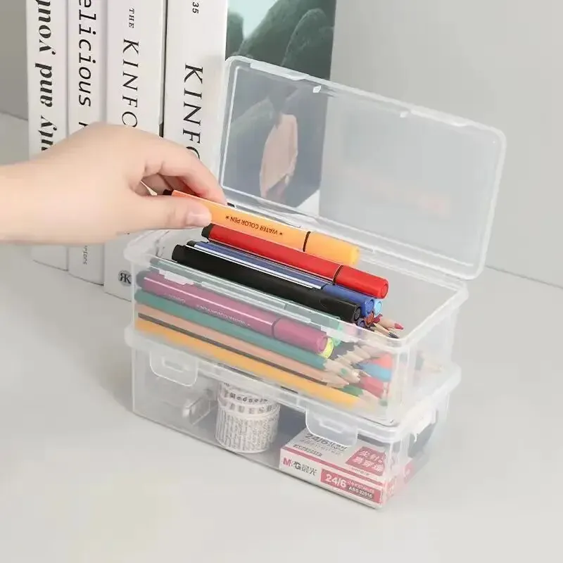 Transparent Pencil Case Sketch Plastic Pencil Case Storage Art Student Large Capacity Toolbox pencil case 1PC