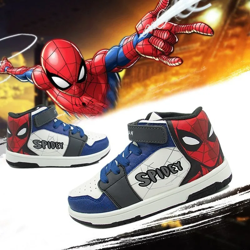 

Marvel Anime Avengers Anime Spider Man Kids' Shoes Boys' Cricket Shoes Non slip Warm Mid Top Basketball Shoes Birthday Gift