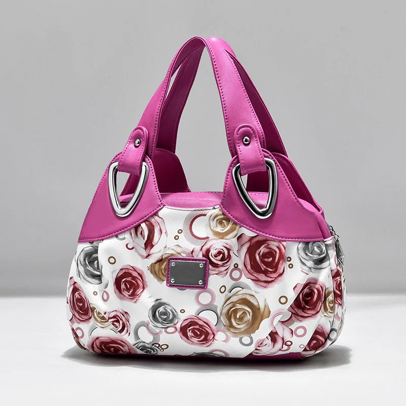 2022 Fashion Women Shoulder Bags Printed Flowers Ladies Messenger Bag Designer Luxury Brand High Quality Leather Ladies Handbag 