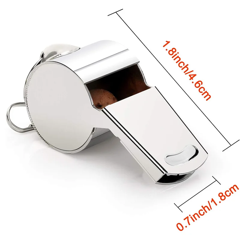 2pcs Referee Whistles Stainless Steel Super Loud Sports Whistle with Lanyard Coaches Soccer Football Rugby Emergency Whistle sport whistle soccer whistle metal whistle