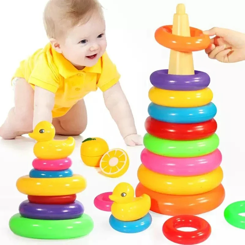 Montessori Toys for Babies 6-12 Months Baby Stacking Blocks Rings Tower Sorting Sensory Educational Learning Toys for Toddler