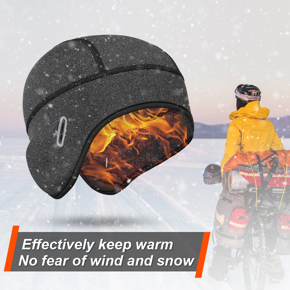 Winter Cycling Hats Helmet Liner Ear Protection Windproof Ski Outdoor Sport Mountaineering Running Fleece Cold-proof Cap