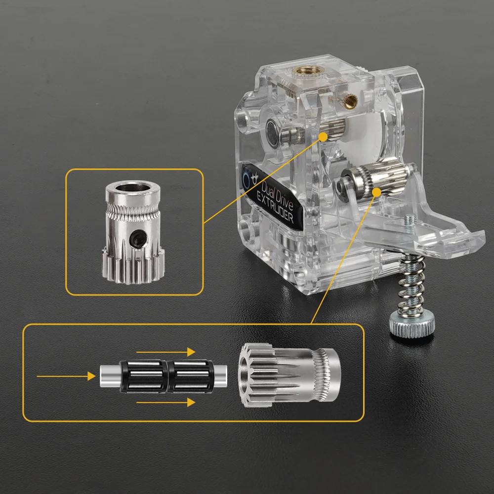 듀얼 드라이브 기어 압출기 키트 Prusa DIY Bowden 직접 압출기 용 BMG 용 경화 강철 업그레이드 피드 기어 압출기 키트