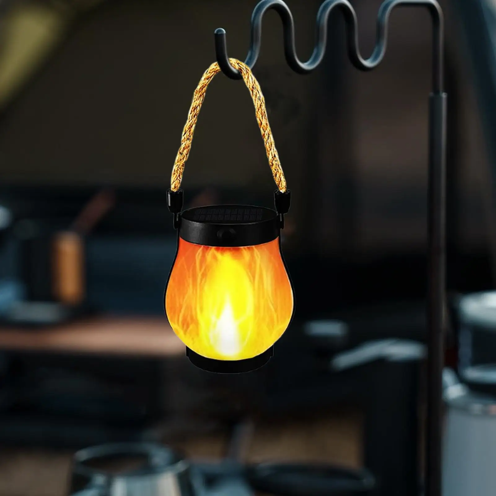 Waterproof Solar Flame Lights For Camping Tent Solar Powered LED Light Tent Lantern Yard Decor Lamp For Camp