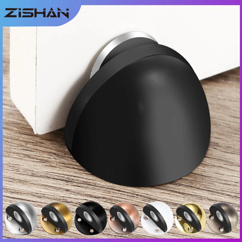 Stainless Steel Magnetic Door Stopper Punch-free Door Touch Magnetic Suction Rubber Semi-circle Anti-collision Stop door stopper magnetic door stopper