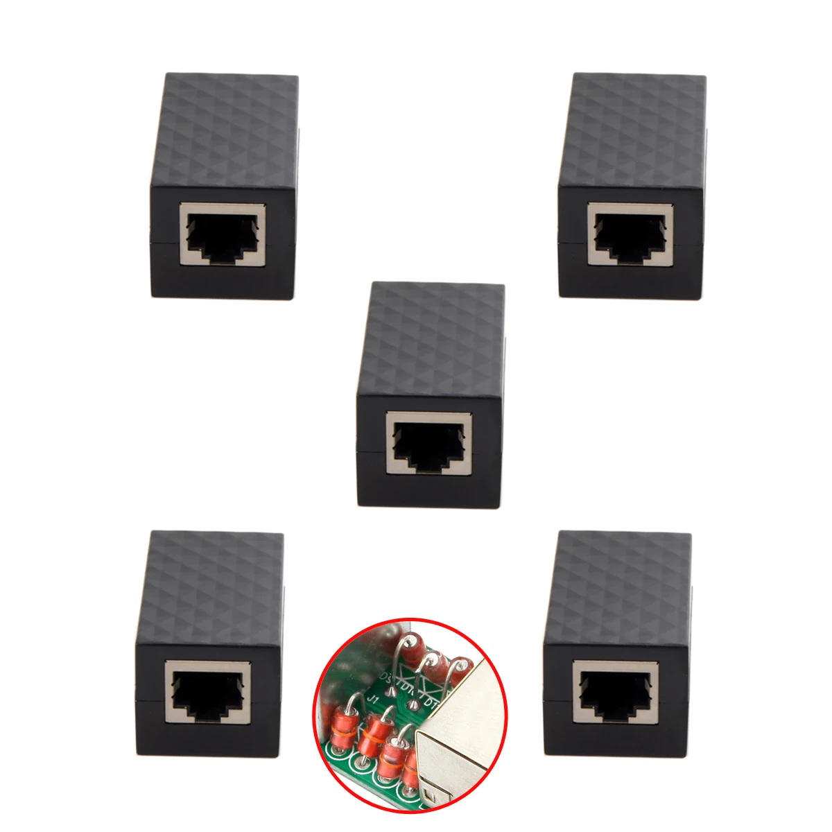 Cy-fêmea para Fêmea Rede Lan Adapter Proteção contra Raios Rj45 Utp Stp Cat6 Cat5e Extensor 30 Pcs por Lote
