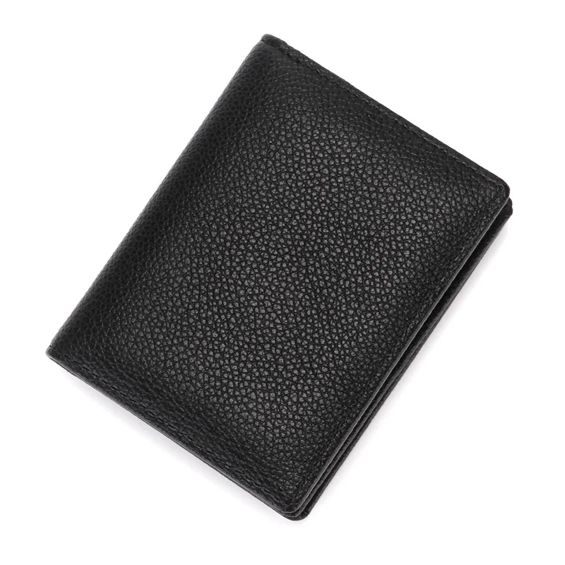 Men Foldable Wallet Pu Leather Solid Color Mini Coin Purse Business Credit Card Holder for Male Coin Bag
