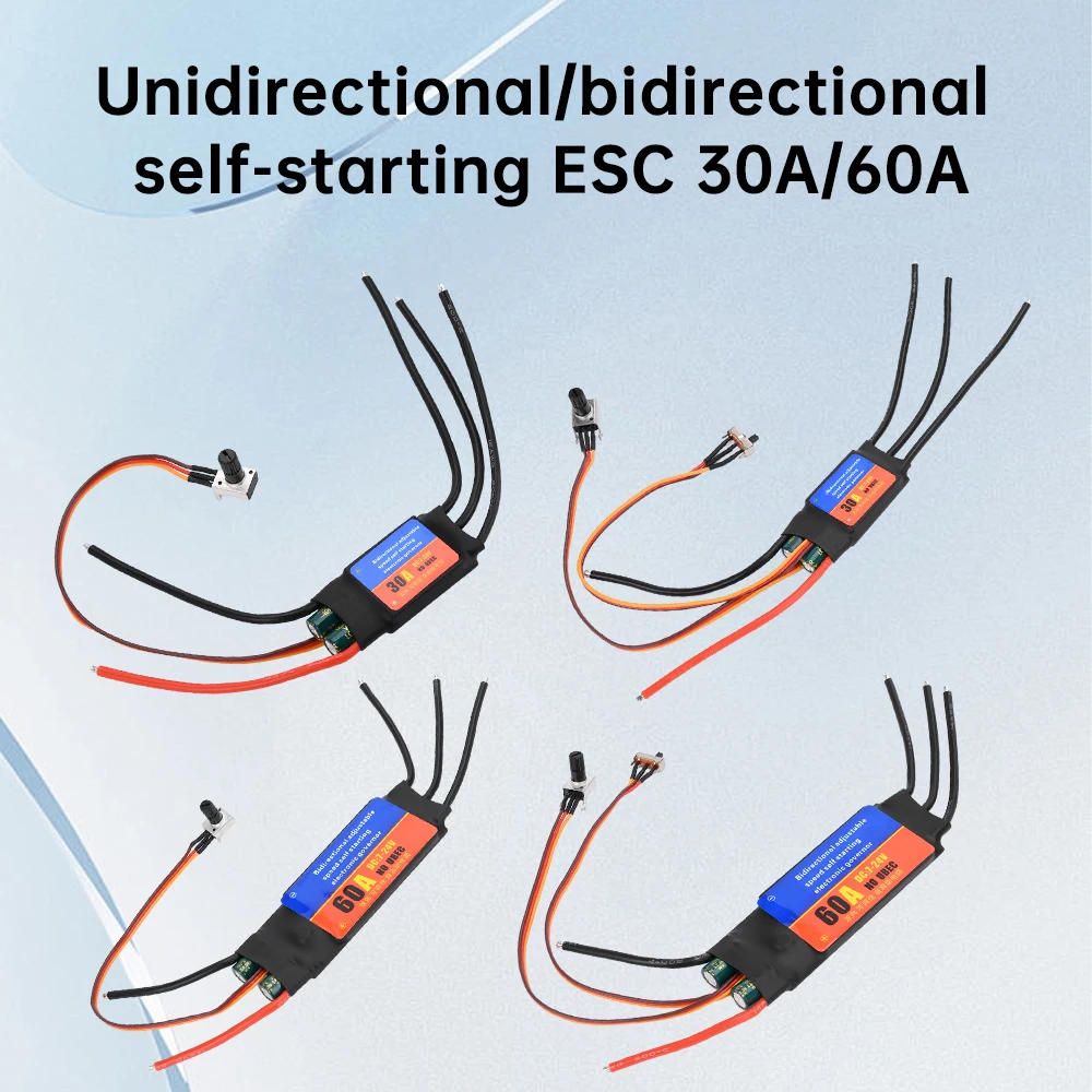 Boîtier étanche du contrôleur ESC brushless 60A/30A pour bateau RC, avec connecteurs étanches.