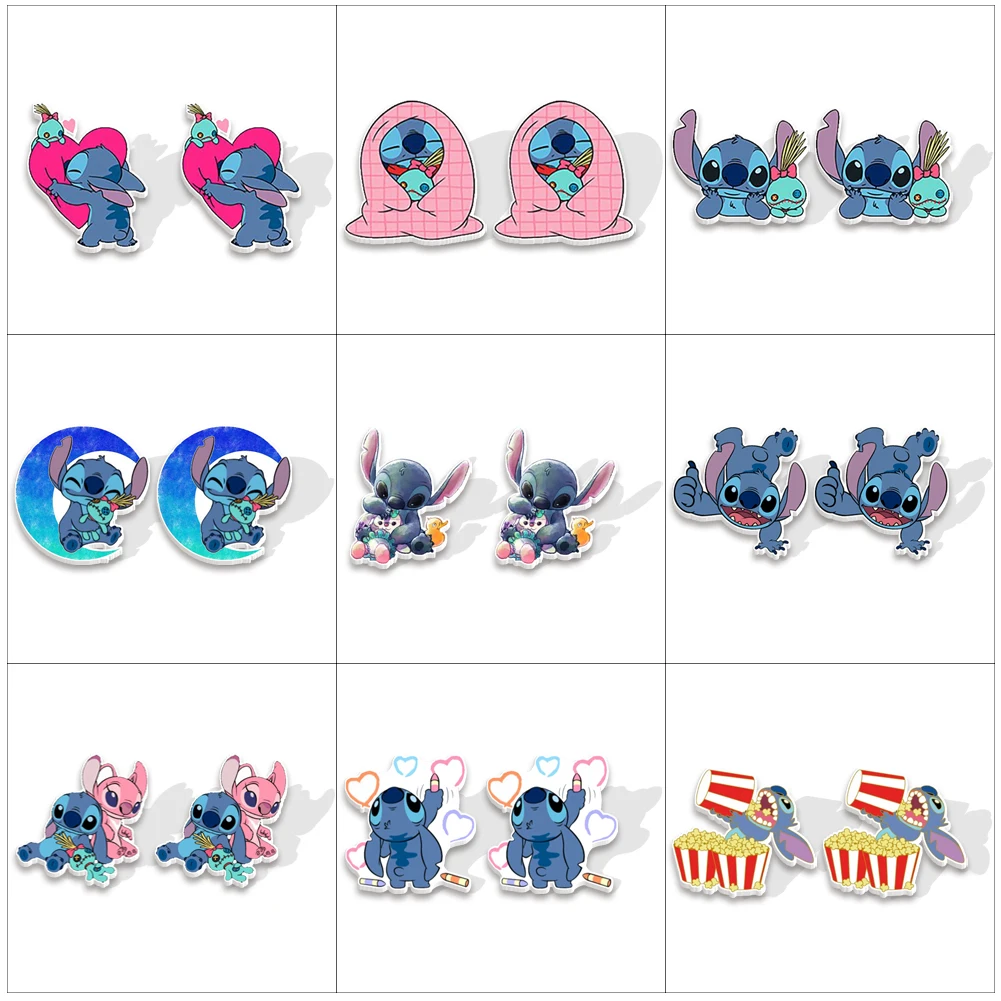 Lilo & Stitch Disney-pendientes de tuerca con gemas para niña, accesorios  de joyería de Anime, Stitch, dibujos animados, regalo de cumpleaños para  niños - AliExpress