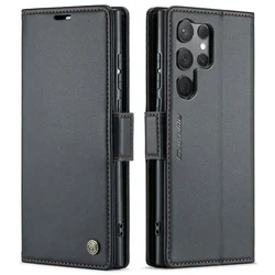 Premium Flip Leather Wallet Phone Case with Card Holder and Book Stand Cover - Galaxy Note10+ 5G (Black)