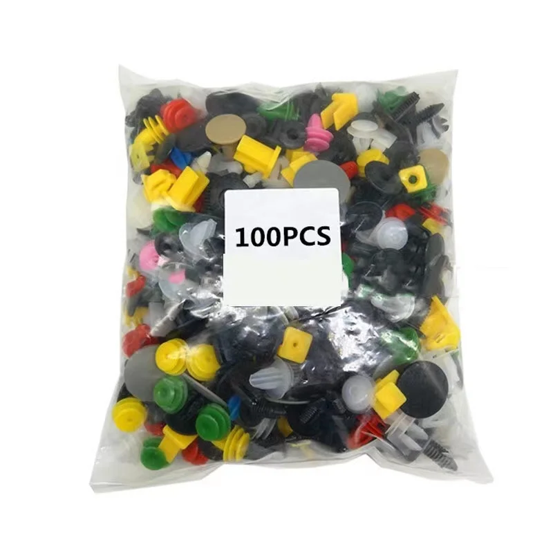 100PCS/SET Mixed Auto Bumper Wheel Eyebrow Fender Plastic Fastener Screw Rivet For All Cars Clip Set