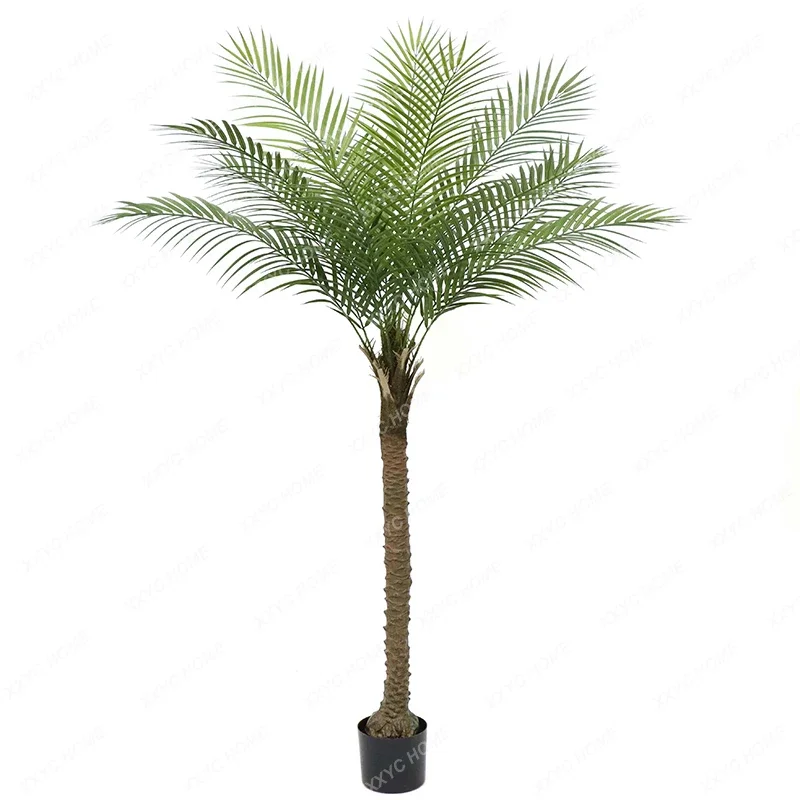 

Large artificial coconut tree green plant, needle sunflower, bionic fake plant, potted living room, landscaping decoration