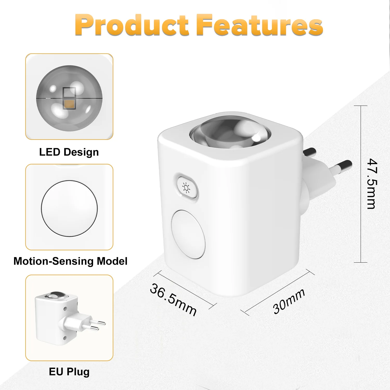 ตัวเลือกสินค้า ไฟ LED ตรวจจับการเคลื่อนไหว 7 สี ติดผนัง ประหยัดไฟ