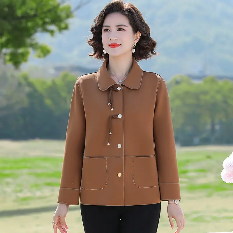 

Весенний модный короткий кардиган для мам Новинка 2023 весенний модный Свободный Топ для женщин среднего и старшего возраста