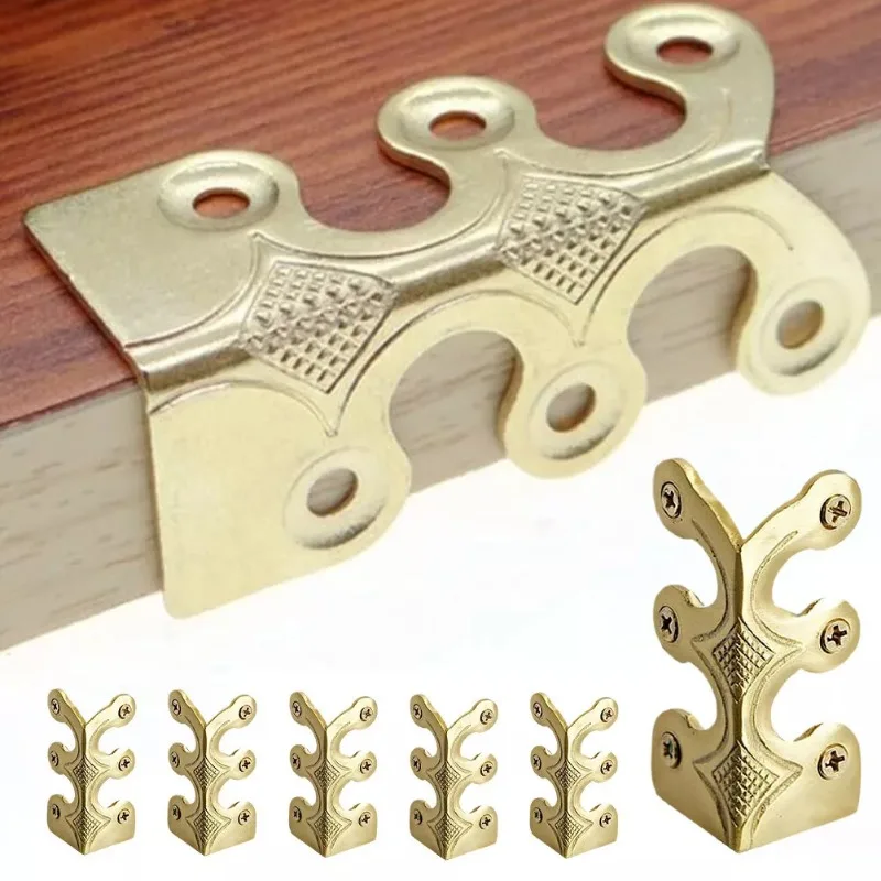 Vintage Iron Decorative Corner Guard Base Board Corner Brackets Protectors Edge Cover 6/12PCS stainless steel angle bracket,furniture hardware,angle bracket,angled furniture hardware,angle connector,furniture corner protector,decorative corner cover,metal decorative protectors