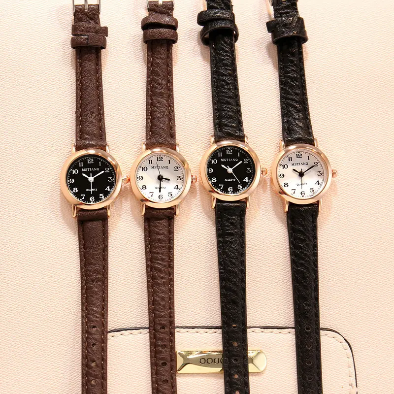 

Exquisite Little Ladies Dress Watch Retro Leather Female Clock Brand Ladies Fashion Mini Design Watch Clock Watch Women