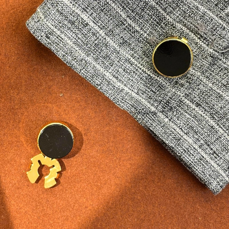 Brass Round Cuff Button Covers - 10pcs Imitation Cufflinks for Mens Formal Shirts and Weddings