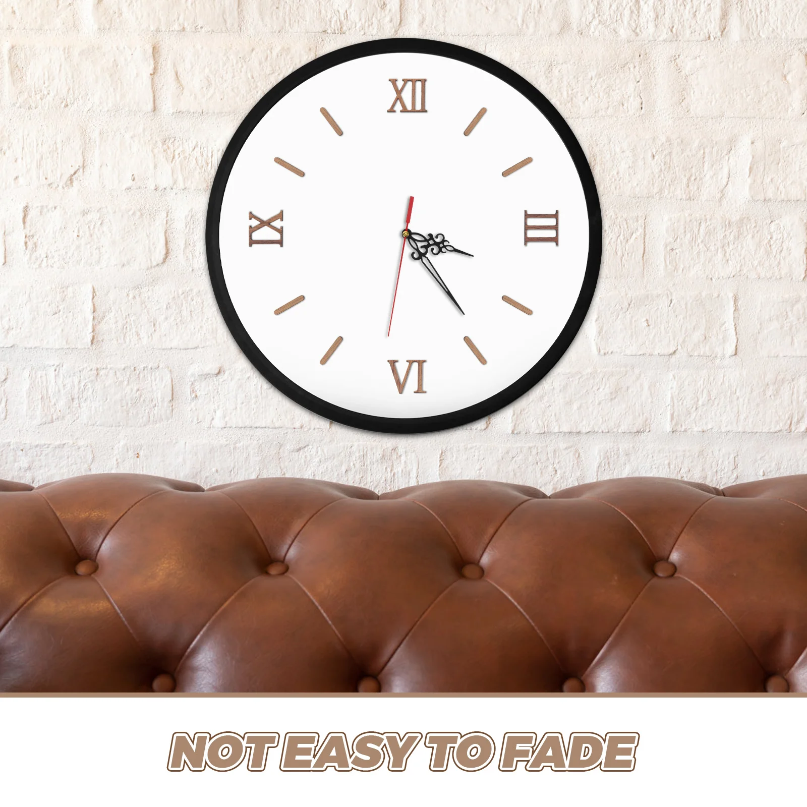 Wall Clock Digital Copper Boho Clocks for Walls Making Kit Number Labels Decorative Stickers Frameless Analog DIY