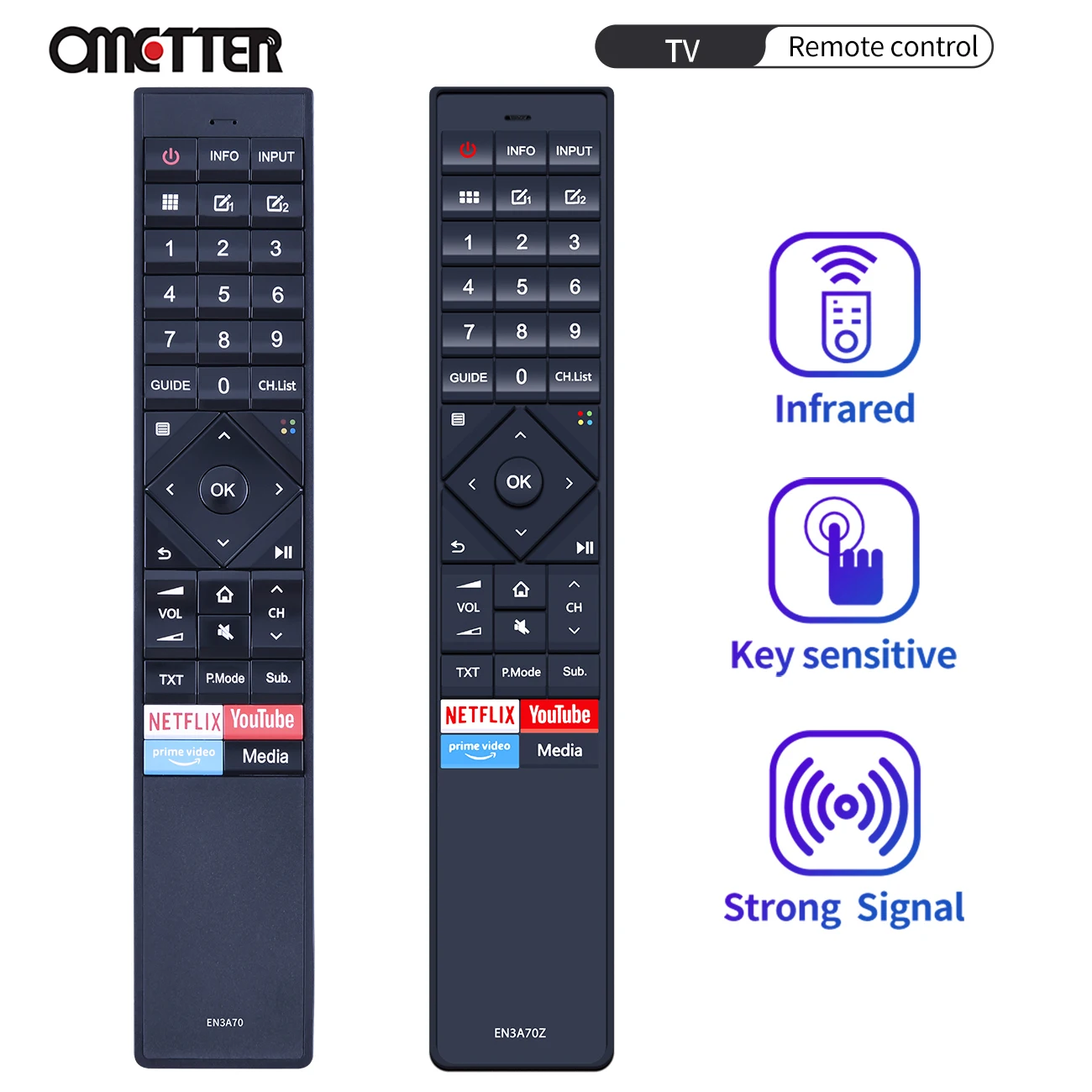 

EN3A70Z for Hisense Smart Voice TV Remote Control Netflix YouTube