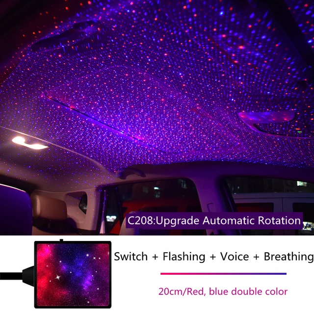 Voice Control USB Car Projector Led Starry Sky Projector Lamp Car Roof Top  Ceiling Star Interior