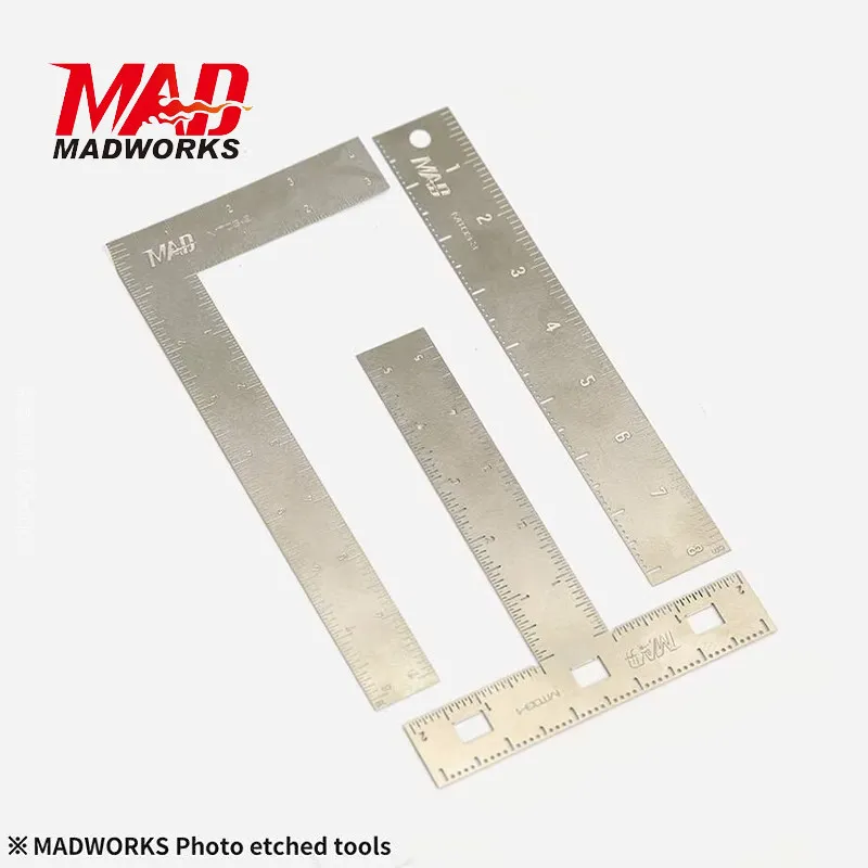 MADWORKS 직선형 T/L 타입 눈금자 사진 에칭 도구, 모델 공예 도구, 모델링 도구 취미 DIY, MT03