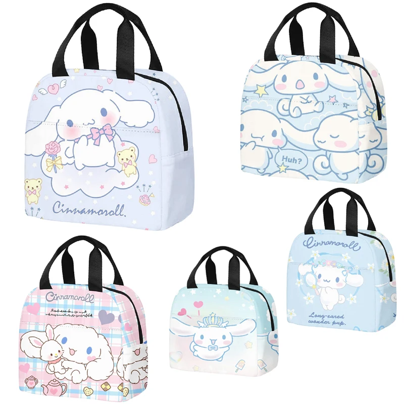 

Ланч-бокс Sanrio Cinnamorolls Series для студентов, Портативная сумка из Оксфордской ткани с изоляционным эффектом, с милым мультяшным принтом