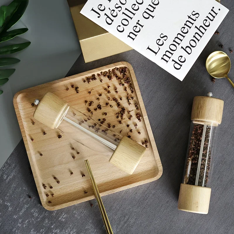1pcs Pepper Grinder Transparent Salt and Pepper Mill Salt Grinding Ceramic Core Multipurpose Cruet Kitchen Tools