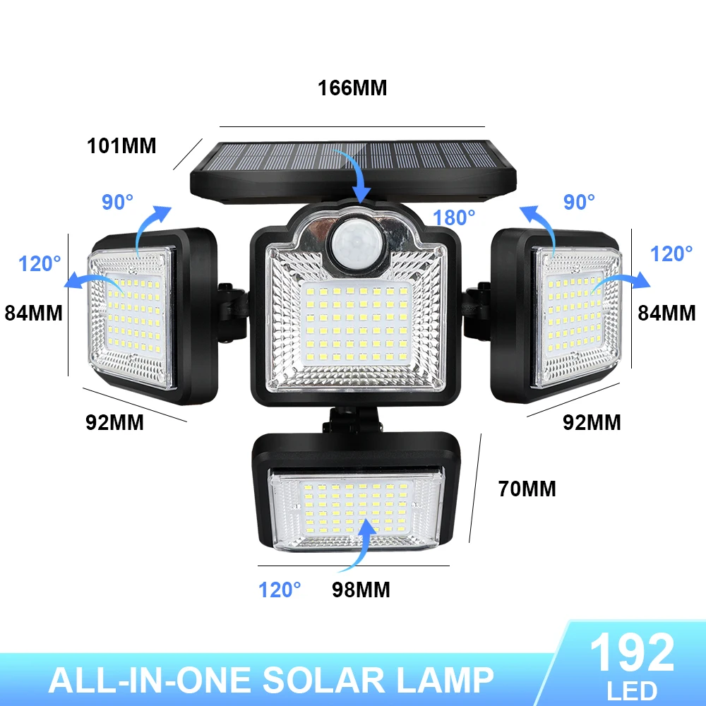 solar powered led lights 40W Solar PIR Motion Sensor Light 198LED Outdoor Garden Wall Lamp 192COB with Remote Waterproof Security Lights 3 Modes Lighting solar flood lights outdoor Solar Lamps