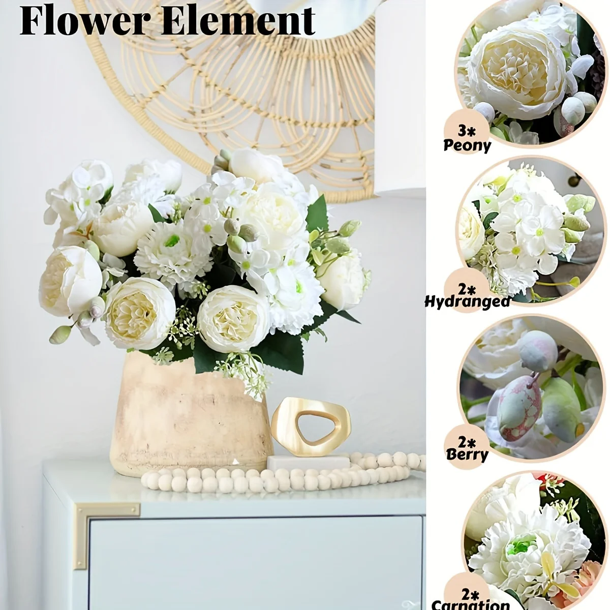 Elegant Venus Rose Bouquet - Silk Flower Arrangement for Home and Wedding Decor