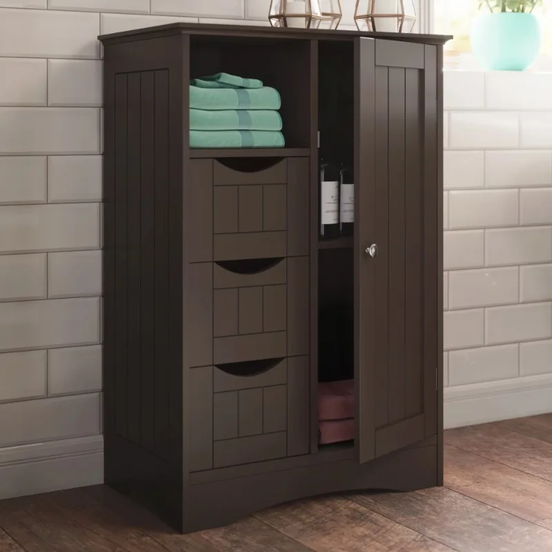 

Шкафы для хранения в ванной/для ванной комнаты RiverRidge Home Ashland Collection, 1 дверь, 3 ящика, напольное хранилище