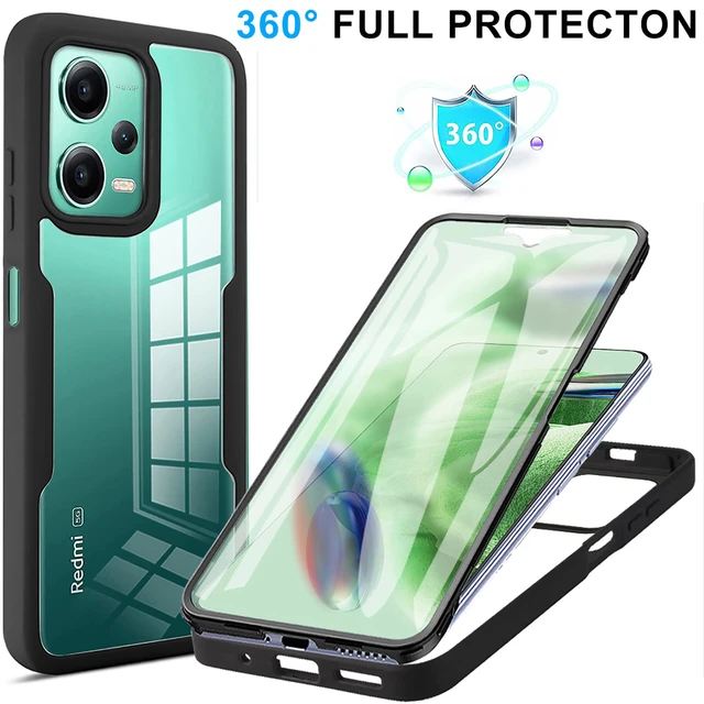 Funda para Xiaomi Redmi Note 9 con protector de pantalla de vidrio  templado, híbrida resistente de doble capa, antiarañazos, a prueba de  golpes, funda