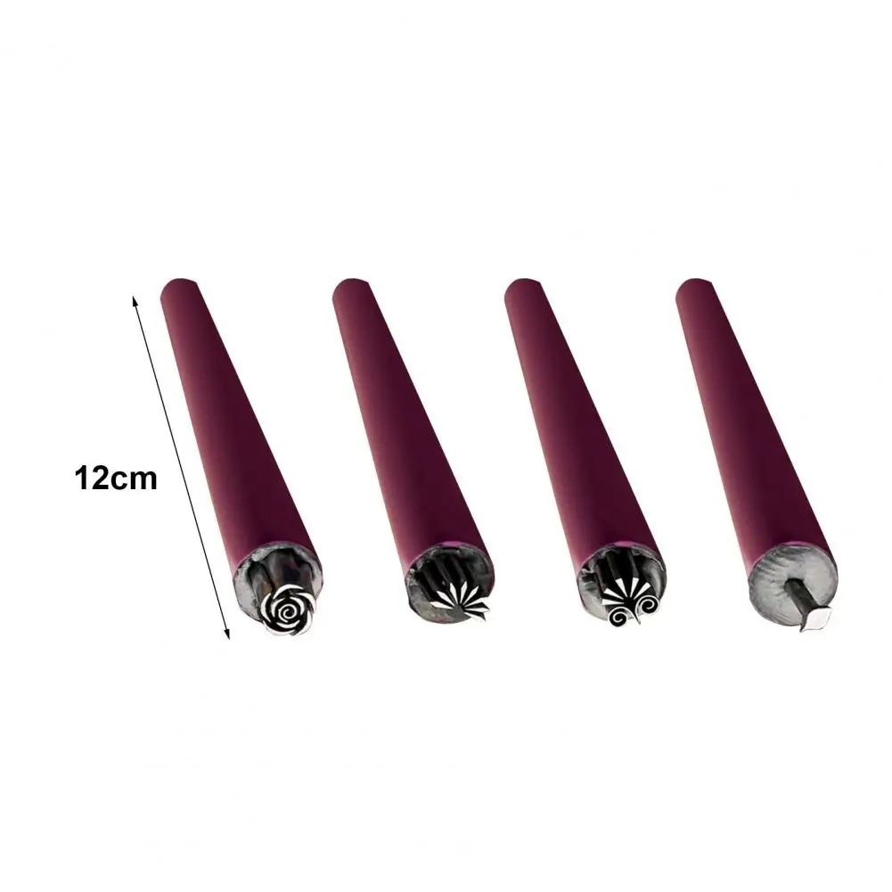 4Pcs Flower Nail Art Stamp Pen Set with Different Patterns Nail Art Stamper Tool Women Nail Art Dotting Tools for Manicure 6