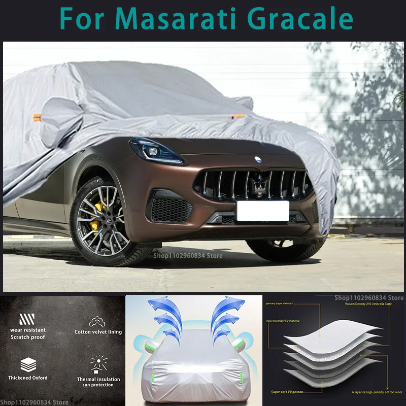 

For Masarati grecale 210T Full Car Covers Outdoor Sun uv protection Dust Rain Snow Protective Auto Protective cover