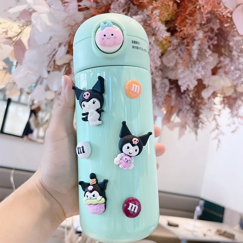 380ml Hello Kitty Stainless Steel Thermos Bottle Cartoon With Straw  Portable Cute Thermos Mug Bounce Cover Travel Students Girl - Pillow Case -  AliExpress