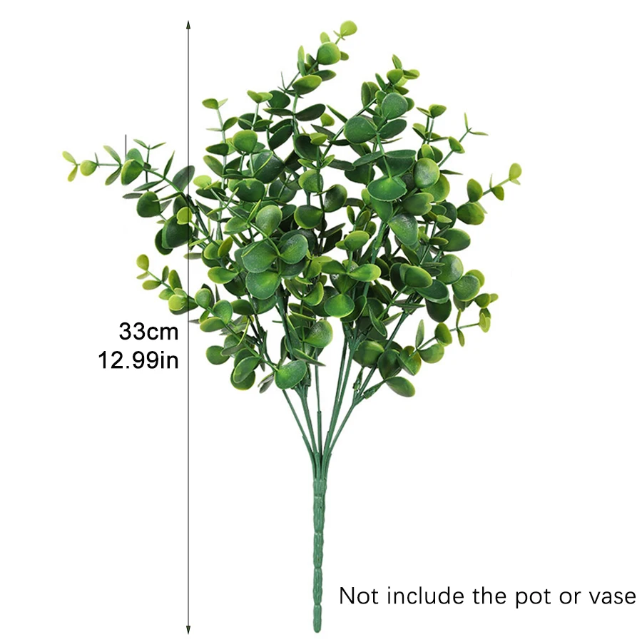 1 Bunch of Very Realistic Artificial Eucalyptus Leaves, Eucalyptus Branches for Room Desktop, Coffee Table, Vase, Outdoor Balcony, Terrace, Porch Decoration, Simulated Green Plants