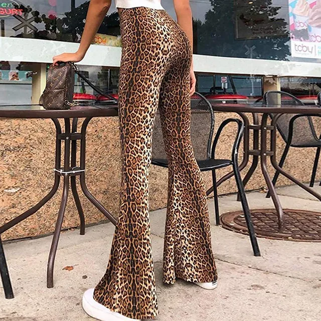 High Look Women Women Leopard Animal Print Waist Leopard Pants Long Pants Pants Casual Pants For Women 6