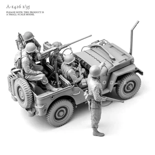 1/35 수지 모델 키트(차량 제외 군인 5명) 무색 자가 조립 A-1426