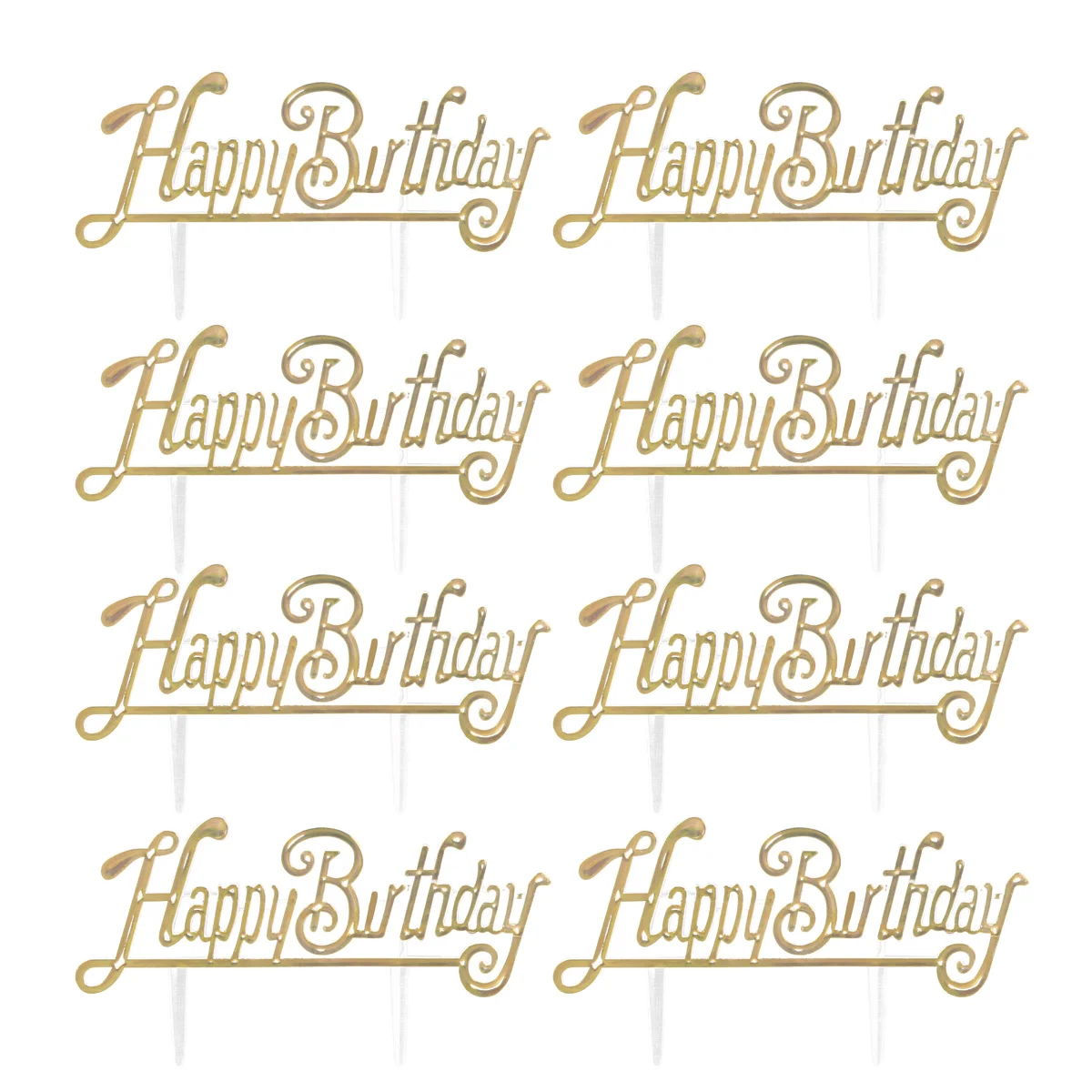 

Happy Birthday Cake Topper Delicate Cake Topper Cake Dessert Decor HAPPY BIRTHDAY Printed Cake Plug Cards For Brithday