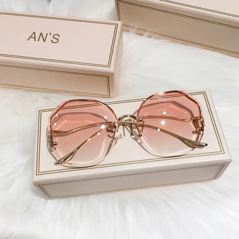 Rimless Sunglasses Polygon Fashion Popular Women Men Shades  display picture 1