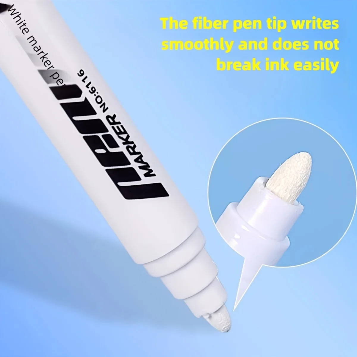 OFFCUP Lot De 12 Marqueurs Acryliques Blancs, Encre Permanente Pour Papier Noir, Roche, Bois, Tissu, Pneu, Verre, Céramique, Plastique