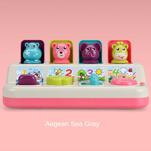 Creative Cute Cartoon Animal Shape Peekaboo Pop-Up Interactive Game Puzzle Toy with Music Kids Gift 2