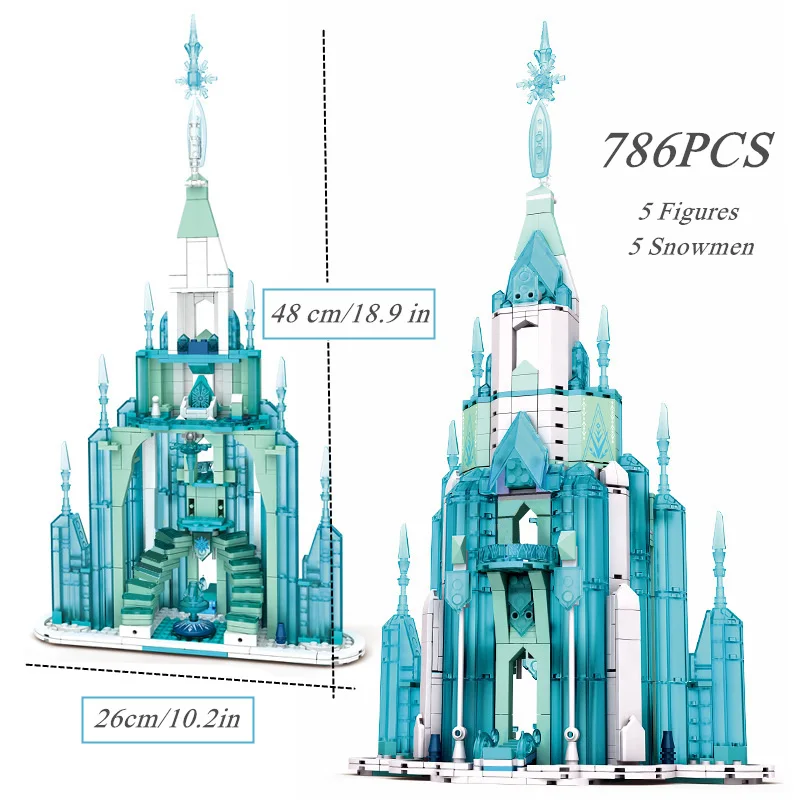 Frozen Elsa Olaf Anna Ice Snow Castle Princess House Streetview Building Blocks Mattoni Movie Model Kid Toy Regalo Per Bambini