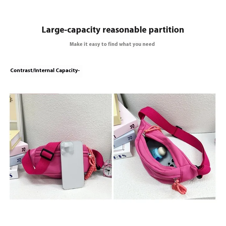 Andralyn Solid Color Minimalist Korean Casual Chest Bag for Spring and Summer New Trendy Instagram Single Shoulder Crossbody Outdoor Bag_voghion.com