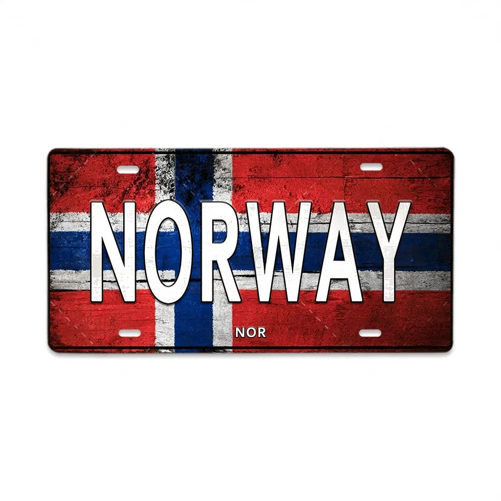 Vintage Tourism Country Poster Metal Sign - Retro License Plate Style Wall Art