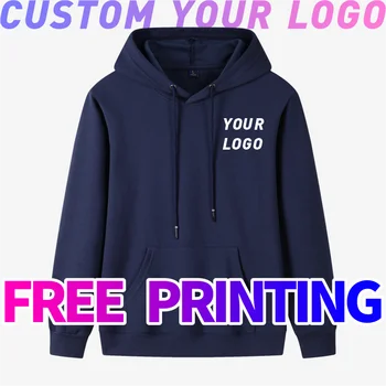 Felpa personalizzata con stampa gratuita logo foto felpa con cappuccio 100% cotone autunno inverno abiti da lavoro uomo donna squadra maniche lunghe vestire 1