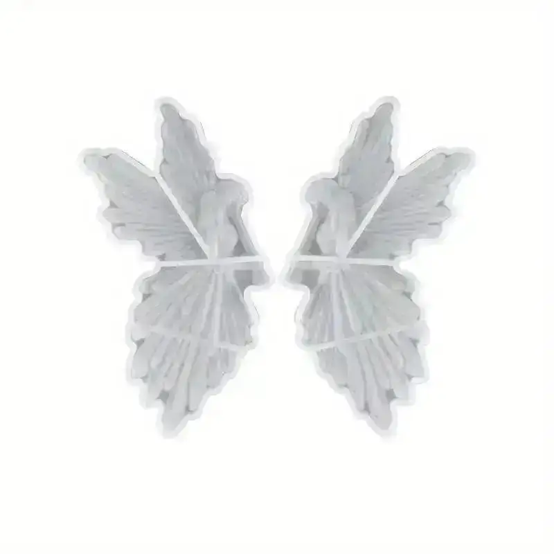 Creative Symmetrical Left And Right Blowing Flute Wings Fairy Mirror Silicone Mold Handmade Crystal Drop Glue DIY Angel Mold