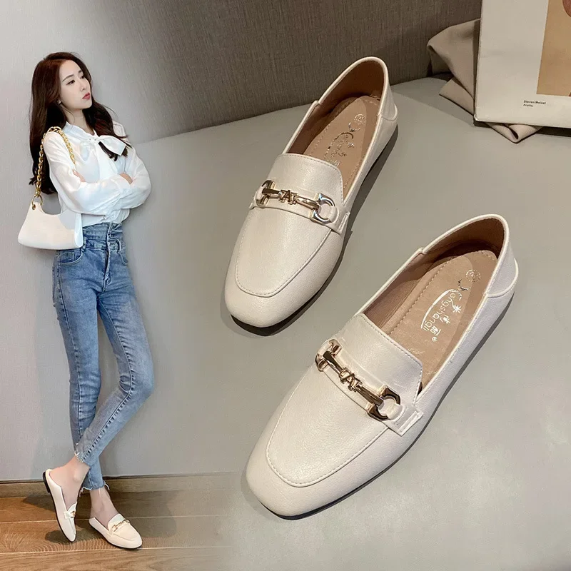 Spring Flat Non-slip British Style Casual Loafers Women Slippers